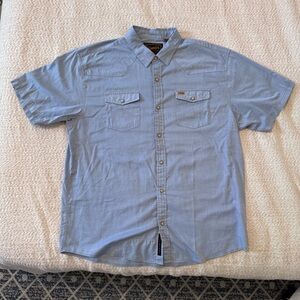 Howler Bros. - H Bar B Short Sleeve Snapshirt in Faded Blue Oxford (XL)